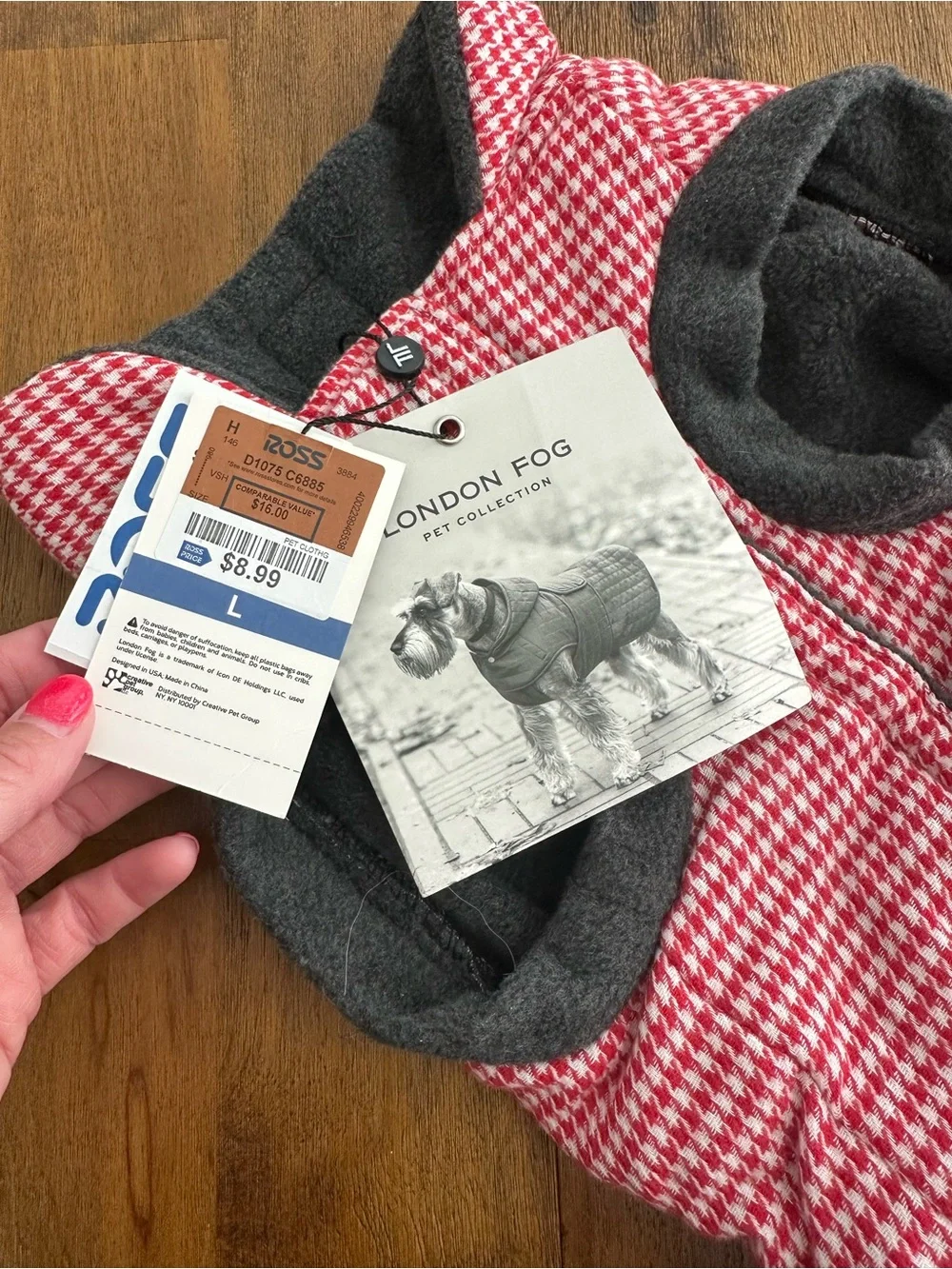 Dog Red Houndstooth Jacket